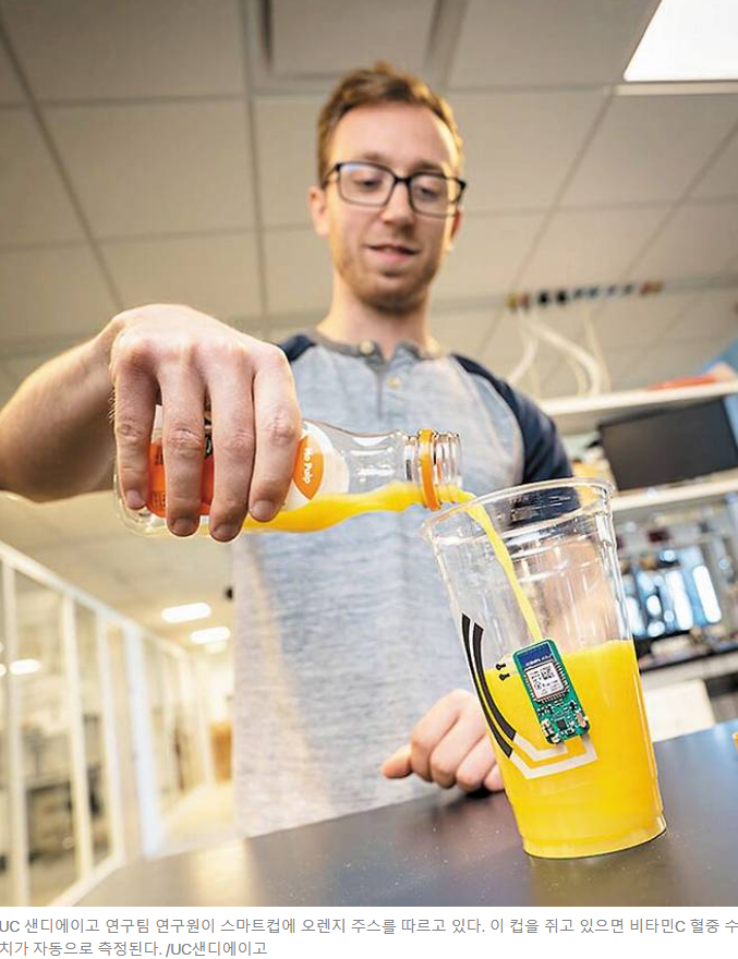 제목 : 잠시 쥐는 것만으로 몸속 비타민C 수치 알려주는 ‘스마트컵’